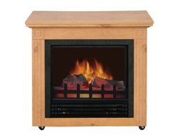 Comfort Glow EF5701 Cambria Electric Mobile Fireplace withThermostat, Country Oak Finish, Compact