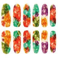 EVTECH(TM) 4 Pcs Rose Peony Carnation Flower Patterns Nail Polish Strips 12 double-ended Nail Decals Strips Nail... N16