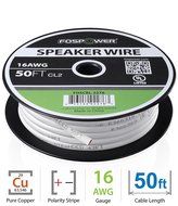 FosPower CL2 Rated 14AWG 2-Conductor In-Wall Speaker Wire (100 Feet) Oxygen-Free Pure Copper - UL Listed for In-Wall... N6