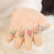 EVTECH(TM) 4 Pcs Rose Peony Carnation Flower Patterns Nail Polish Strips 12 double-ended Nail Decals Strips Nail... N18