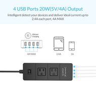 ORICO Home/office 6-Outlet Surge Protector Power Strip 5ft Power Cord with 5 Port 40W USB Charger,1700 Joule -... N2