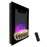 LED Remote 1500w 19" Wall Mount Electric Fireplace Space Heater 5200BTU N2