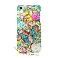 Spritech(TM) Bling Clear Phone Case For Iphone 7 Plus 5.5inch,3D Handmade Blue Crystal Flower Butterfly Accessary... N5