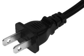 20ft 18 AWG 2-Slot Non-Polarized Power Cord (IEC320 C7 to NEMA 1-15P)