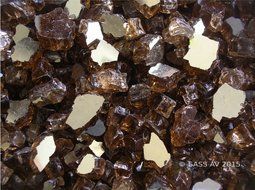 Fireglass Fireplace Fire Pit Glass, Copper Reflective Chunky, 4 LBS N2