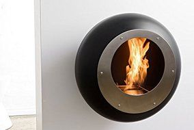 Cocoon Fires Ventless Ethanol Wall Mount Vellum Black Fireplace N3