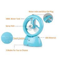 Dolida Misting Fan USB Rechargeable Mini Table Fan Humidifier for Home Office and Travel (Blue) N4