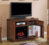 GHP Electric Infrared Heater w Integrated Mini Fridge &amp; Thermostatic Cooler