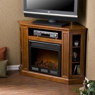 Preston Media Electric Fireplace, ELECTRIC, MAHOGANY N2