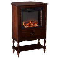Southern Enterprises Catalyne Vertical Console Fireplace - Mahogany N2