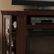 Belvedere Cherry Modern Media Console Fireplace N5