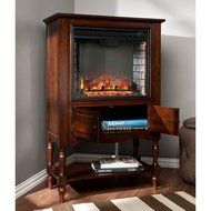 Southern Enterprises Catalyne Vertical Console Fireplace - Mahogany N3