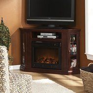 Belvedere Cherry Modern Media Console Fireplace N6