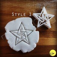 FULL SET: 5 Sided Star Cookie Cutters (Style 1, 2 and 3) N3
