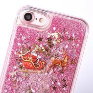 iPhone 7 Case, PHEZEN Christmas Tree Santa Claus Design Cool Quicksand Moving Stars Bling Glitter Floating Dynamic... N2