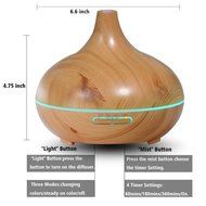 Ecosin 300 ml Wood Aroma Humidifier for Office, Home Living Room, Bedroom (Wood grain) N3