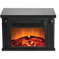 Warm House TZRF-10344 Zurich Tabletop Retro Electric Fireplace - Medium Wood-Print Finish N4