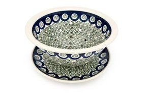 Polish Pottery Peacock Swirl Berry Bowl