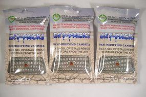 3 Pack of 40 Gram Aluminum Silica Gel Desiccant Canister by Dry-Packs&reg; - Reuseable &amp; Moisture Indicating Dehumidifier! N2