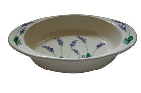 Large Ceramic Casserole Baker and Oven to Table 1 1/2 Quart Deep Serving Dish with Decorative Hand Painted Lavender... N5