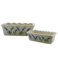 Large Ceramic Casserole Baker and Oven to Table 1 1/2 Quart Deep Serving Dish with Decorative Hand Painted Lavender... N8