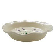 Large Ceramic Casserole Baker and Oven to Table 1 1/2 Quart Deep Serving Dish with Decorative Hand Painted Lavender... N9