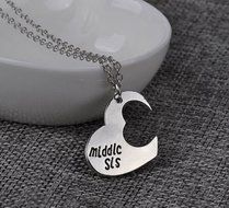 Hot Family Gift Big Middle Little Sister Heart Pendant Silver Plated Necklace N8
