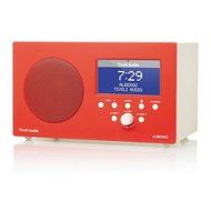 Tivoli Audio Albergo Clock Radio with Bluetooth, Gloss Red/White