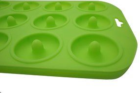 QBT Silicone 12-cup Mini Donut Cake Pan (Green)