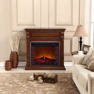 Duluth Forge Full Size Electric Fireplace - Remote Control, Auburn Cherry Finish N5