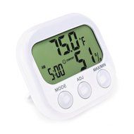 Indoor Thermometer &mdash; Hygrometer &amp; Desktop Clock &mdash; Easy To Read &amp; Accurate &ndash; Displays Temperature, Humidity and... N7