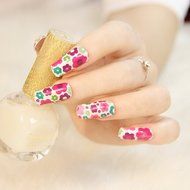 EVTECH(TM) 4 Pcs Rose Peony Carnation Flower Patterns Nail Polish Strips 12 double-ended Nail Decals Strips Nail... N28
