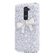 Spritech(TM) LG G Stylo Hard Case,Bling Crystal 3D handmade Rhinestone Design Clear Phone Cover White Flower for... N7