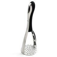 Premium Farberware Gray 12 Cup Non Stick Standard Size Baking Pan and a Jamie Soft Grip Potato Masher Combo
