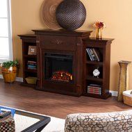 Tennyson Electric Fireplace w/ Bookcases - Ivory N10