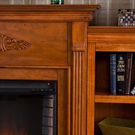 Tennyson Electric Fireplace w/ Bookcases - Ivory N12
