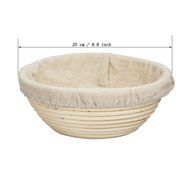 Agile-Shop 8.5 inch Round Banneton Brotform Bread Dough Proofing Rising Rattan Handmade Basket &amp; Linen Liner Cloth N3