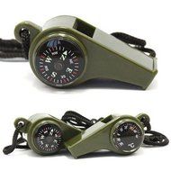 Hiking 3 in1 Outdoor Camping Emergency Survival Gear Whistle Compass Thermometer N3