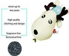 YunNasi Natural Air Purifying Bag for Car Home Activated Bamboo-Cute Deer,70g Red N8