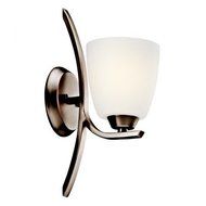 45358BPT Grandby 1LT Wall Sconce, Brushed Pewter Finish with Satin Etched Cased Opal Glass by Kichler