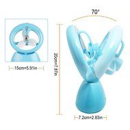 Dolida Misting Fan USB Rechargeable Mini Table Fan Humidifier for Home Office and Travel (Blue) N9