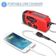 Emergency radio, Sokos Weather Radio Hand Crank, Solar Hand Crank Self Powered AM/FM/NOAA Weather Radio, LED Flashlight...