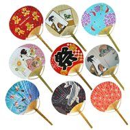 Japanese Traditional Hand Held Fan Wood Handle Hand Fan, No.5