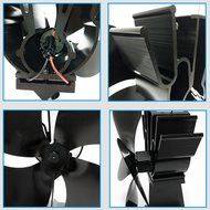 Signstek 4 Blade Heat Powered Stove Fan for Wood Log Coal Fire Burner Fireplace N7
