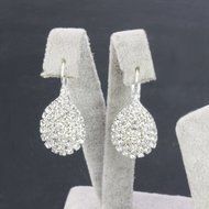 Hot Fashion Silver Women Crystal Rhinestone Dangle Hoop Earrings Wedding Jewelry N2