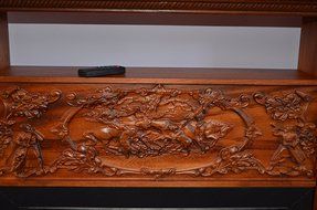 New Fireplace: Solid Wood Carved Mantel &amp; Electric Insert, Remote Control.
