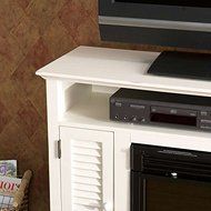 Genevieve Antique White Media Tv Stand Electric Fireplace up to 50"