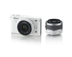 Nikon 1 J1 10.1 MP HD Digital Camera System with 10-30mm VR 1 NIKKOR Lens, 8 GB SD Card, and Case (White) N4