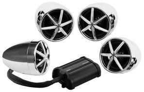 BOSS AUDIO MC600B Chrome 800 watt Motorcycle/ATV Sound System with Bluetooth Audio Streaming, One Pair of 3 Inch... N4