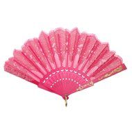 Chinese Foldable Trim Hand Fan Wing Chun Dancing Fan - Fuchsia N4
